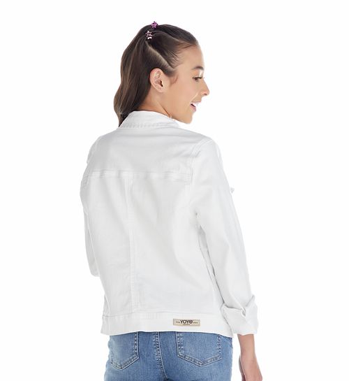 Chaqueta blanca fondo entero para jóvenes