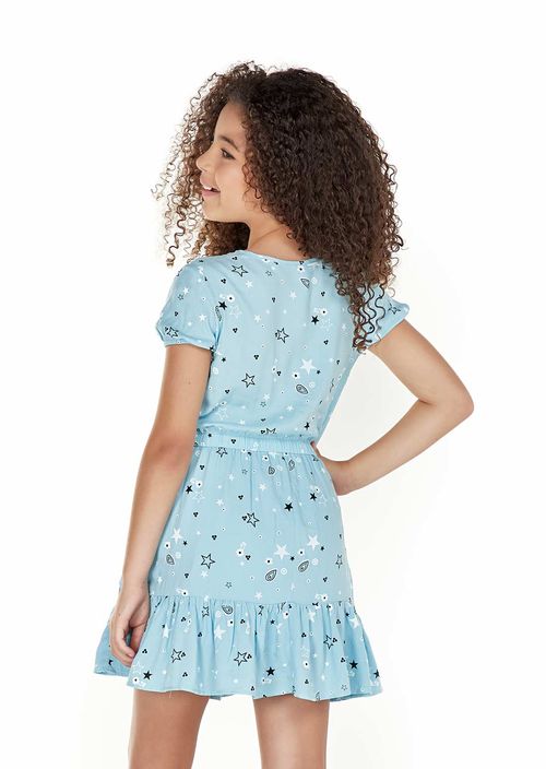 Vestido manga corto para niñas estampado