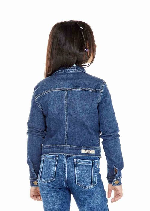 Chaqueta para niñas en denim básico