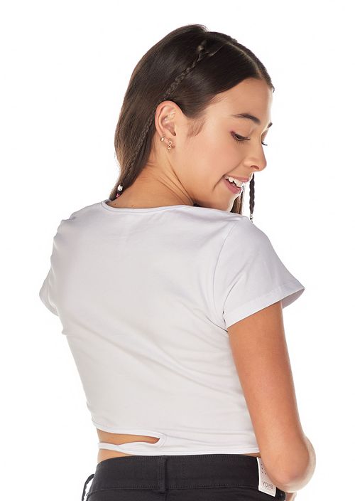 Camiseta para niñas junior con abertura en costado