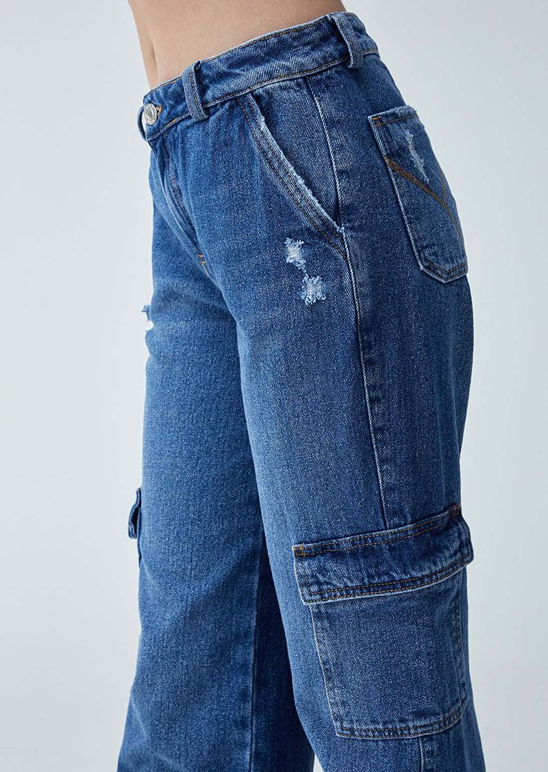 Pantalon cargo para niñas junior bota recta yoyojeans