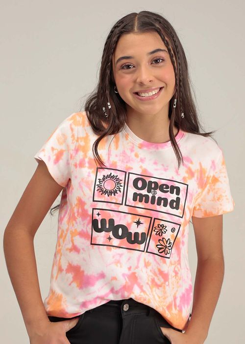 Camiseta manga corta para niñas junior en tie dye