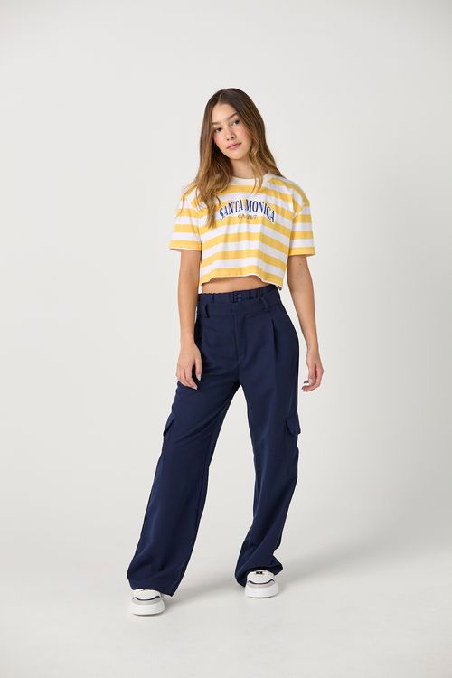 Pantalón azul navy con imitación bóxer para adolescentes