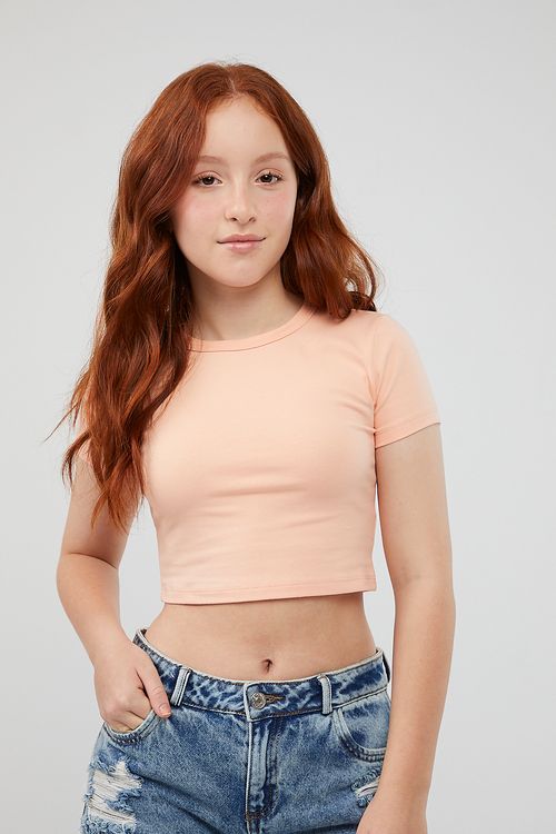 Camiseta naranja clara fondo entero para jóvenes