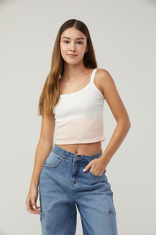 Camiseta melón pastel con efecto degradado para jóvenes