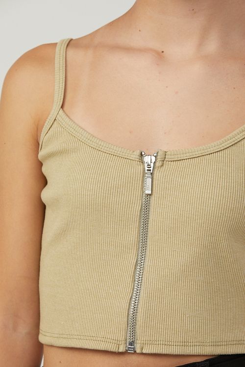 Camiseta pistacho con cierre para adolescentes