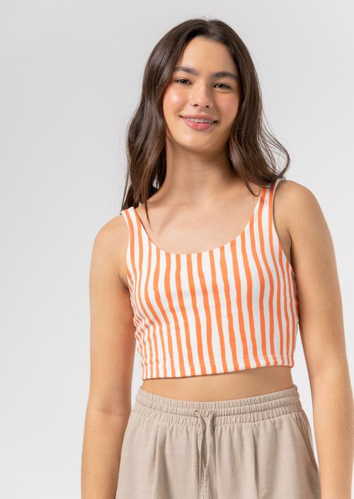 Camiseta naranja de rayas para adolescentes