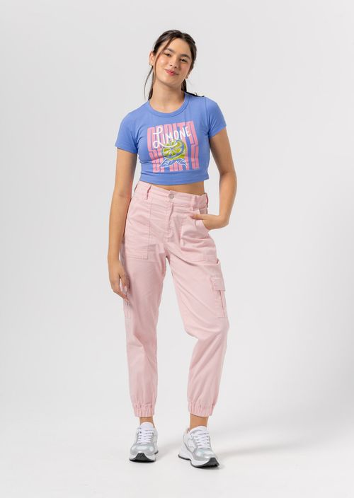 Jogger rosa claro ajustable en bota para adolescentes