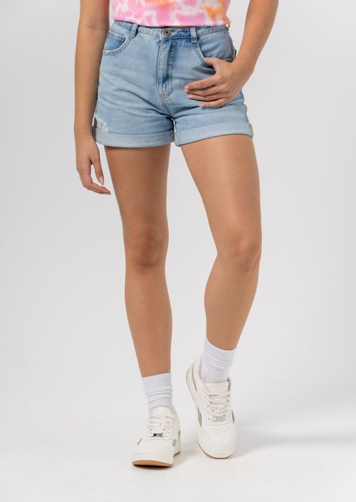Short lavado claro con bolsillos para jóvenes