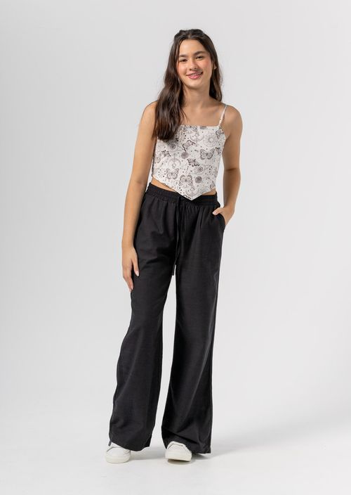 Pantalón negro fondo entero para jóvenes