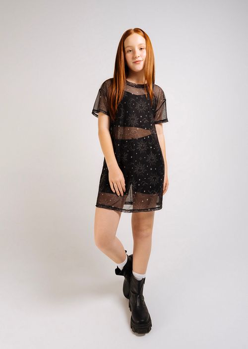 Vestido negro tres piezas para adolescentes