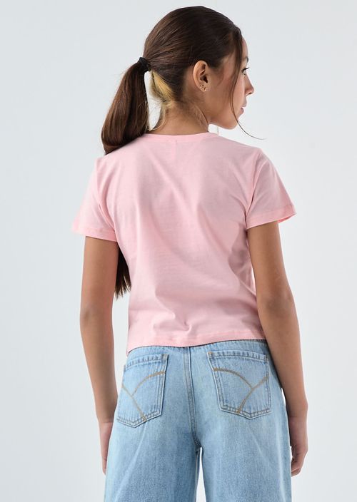 Camiseta mandarina estampada para niñas