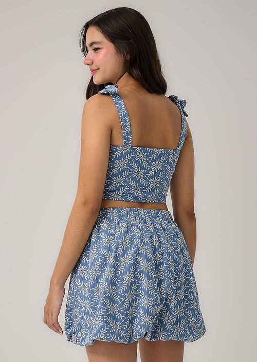 Conjunto azul hortensia en ojalillo para jóvenes