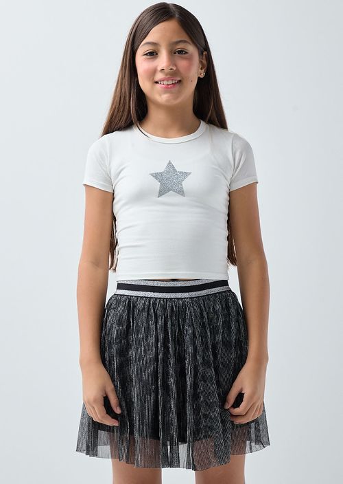 Conjunto negro camiseta y falda para niñas