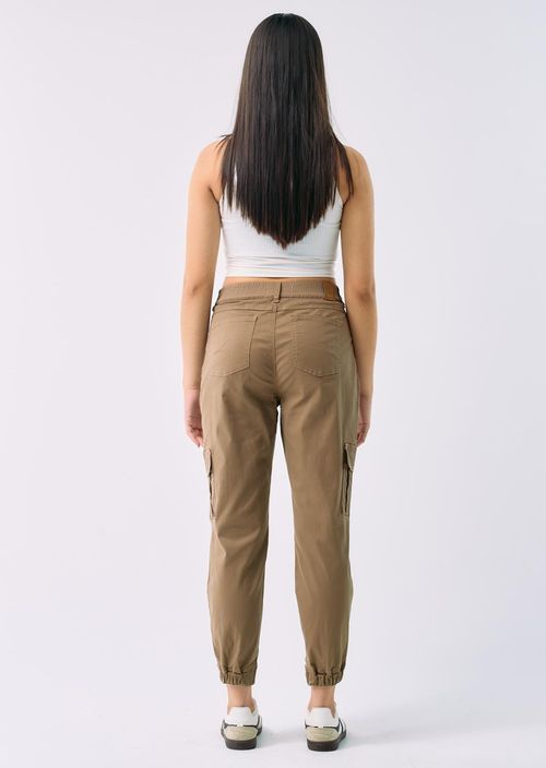 Jogger taupe ajustable en bota para adolescentes