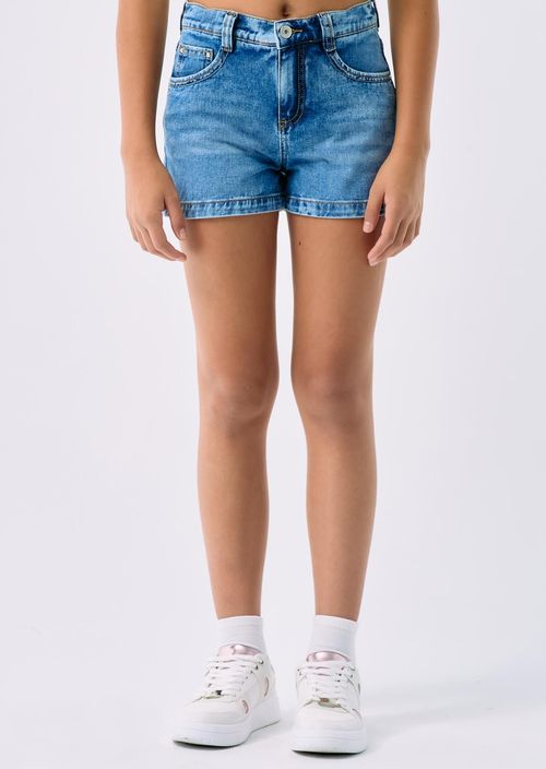 Short azul medio fondo entero para niñas