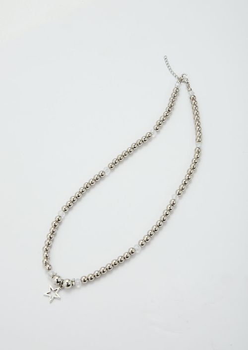 Collar tipo choker plateado con dije estrella para jóvenes