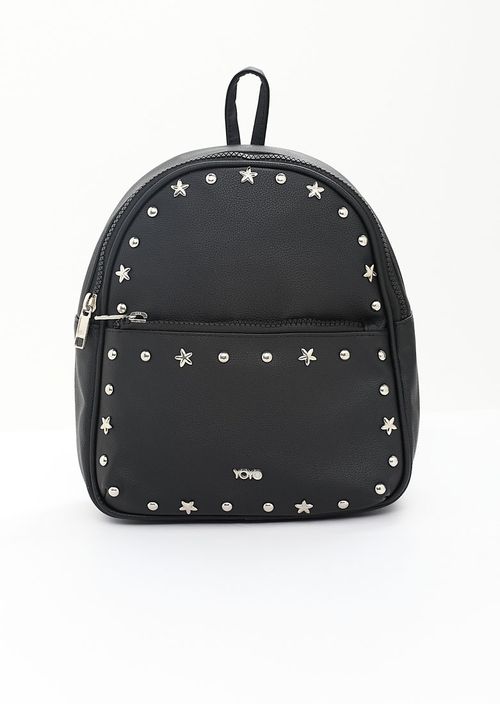 Morral negro con taches de estrella para adolescentes
