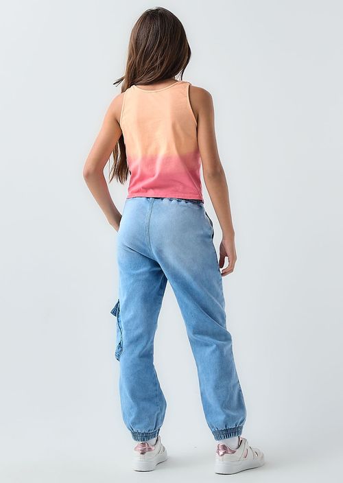 Jogger claro en denim para niñas