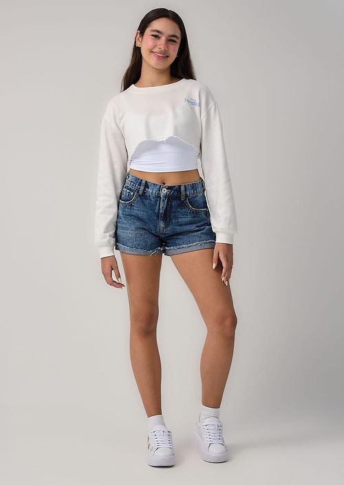 Short medio oscuro con guardapolvo para jóvenes