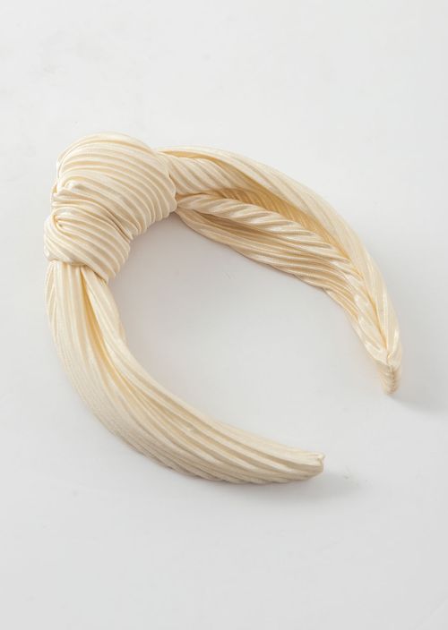 Diadema marfil tipo turbante para adolescentes