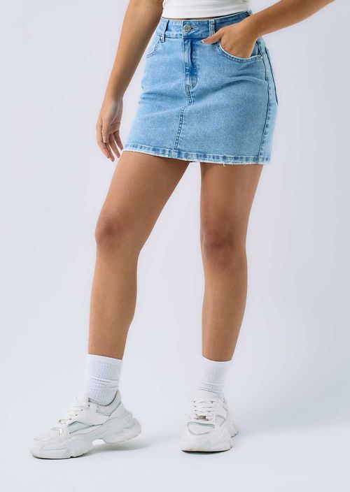 Falda claro en denim para adolescente