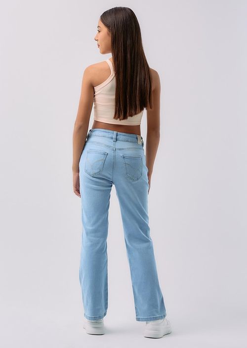 Jean retromom claro con bolsillos para niñas