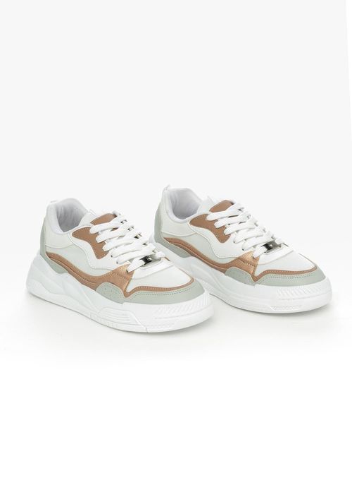 Tenis blancos con contraste para niñas