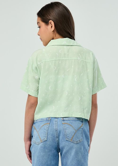 Blusa verde estampada para niñas