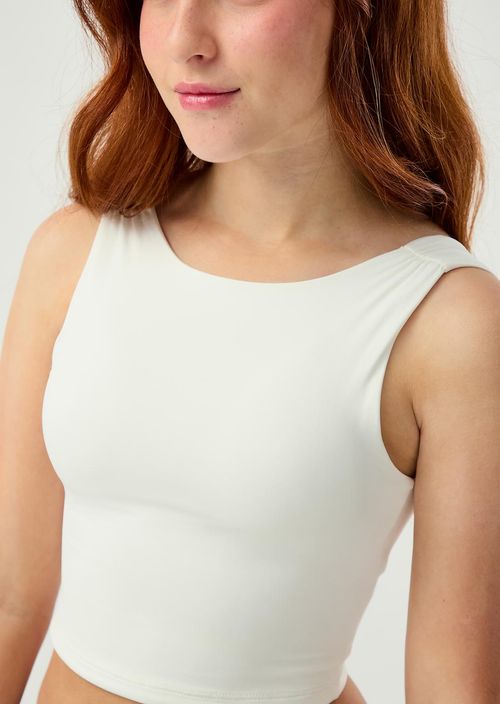 Camiseta marfil escote en espalda para jóvenes