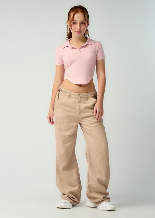 Pantalón arena tiro alto para adolescentes