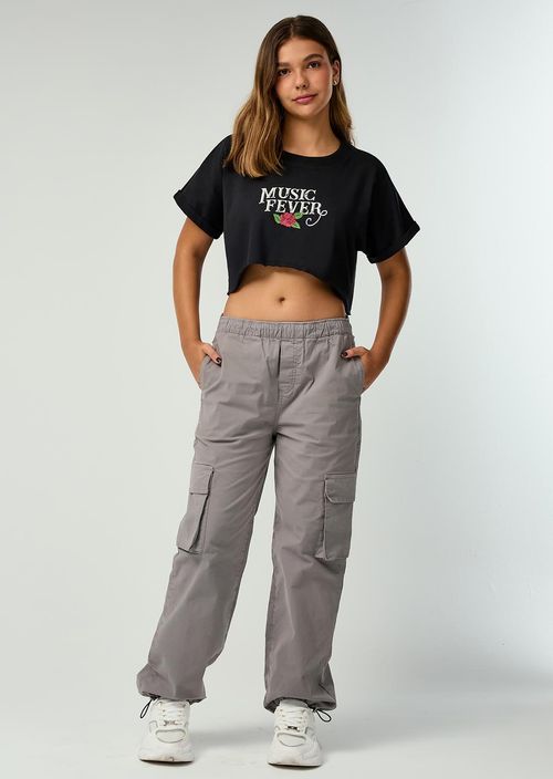 Pantalón gris tipo jogger para jóvenes