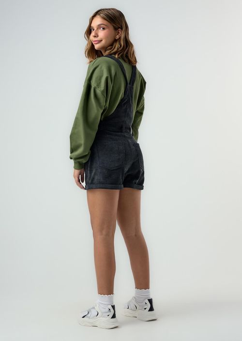 Overall gris oscuro en corduroy para jóvenes
