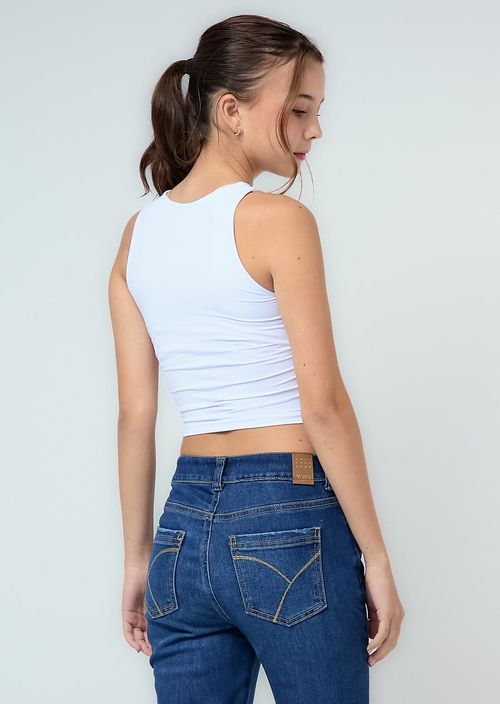 Camiseta blanca fondo entero para jóvenes