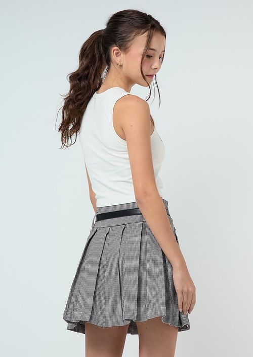 Camiseta marfil estampada en frente para jóvenes