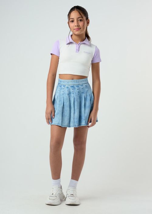 Falda clara con prenses para niñas