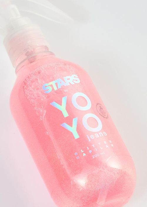 Splash capilar rosa con glitter