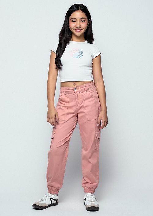 Jogger palo de rosa fondo entero para niñas