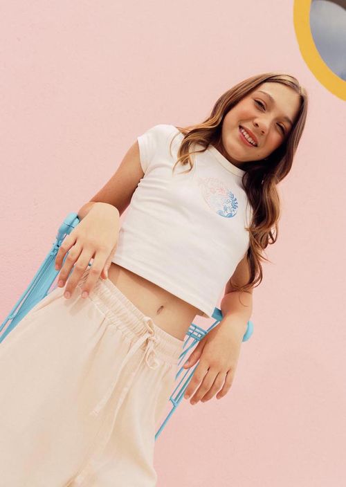 Pantalón arena pretina con elástica para niñas