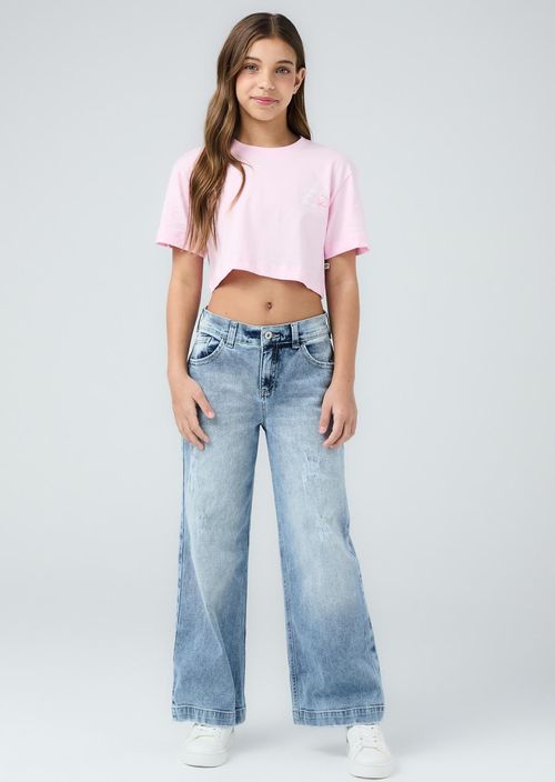 Jean retromom claro fondo entero para niñas