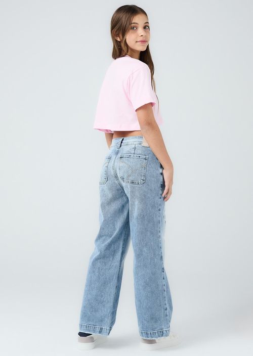 Jean retromom claro fondo entero para niñas