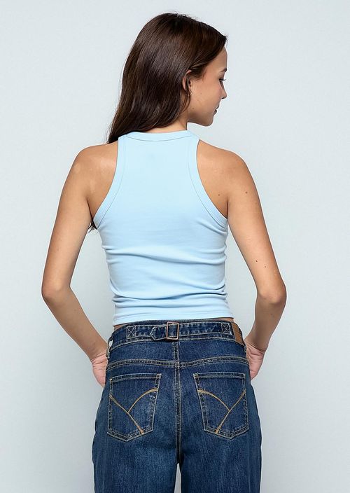 Camiseta azul claro estampada para jóvenes